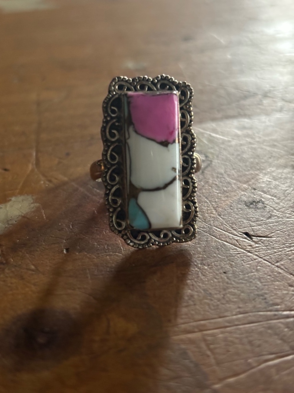 Stirling Silver Cotton Candy Ring Size 8.5